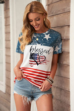BLESSED Stars and Stripes Color Block T-Shirt