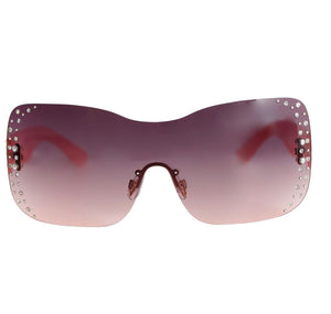 Pink Rimless Butterfly Sunglasses