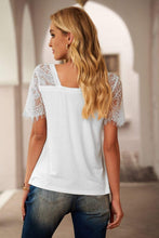 Trendsi Short Sleeve Side Lace V Neck T-Shirt