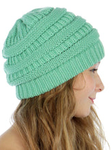 We Sell Fashion Fashion Accessories Light Green Solid Slouchy Knit Beanie