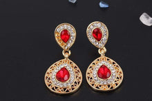 We Sell Fashion Necklaces Women's Red/Clear Crystal Water Drop Pendant Necklace with Matching Earrings
