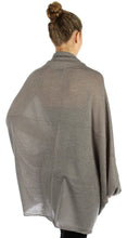 Women's Soft Warm Solid Gray Infinity Scarf Kimono Wrap - Ruffle Shrug - Elegant