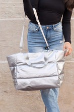 Metallic Puffer Tote