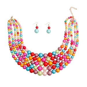 Rainbow Pearl 5 Strand Set