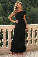 One-Shoulder Ruched Maxi Dress