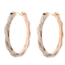 AURBO Stone Twisted Hoops