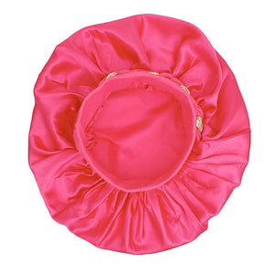 Bonnet Hot Pink Satin Wide Edge Braid Women