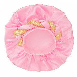 Bonnet Light Pink Satin Wide Edge Twist Women