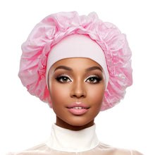 Bonnet Light Pink Satin Wide Edge Double Layer