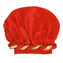 Bonnet Red Gold Satin