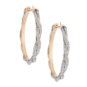 Clear Stone Twisted Hoops