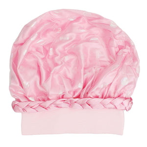 Light Pink Satin Wide Edge Double Layer Bonnet