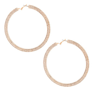 Pave Gold Stacked Hoops