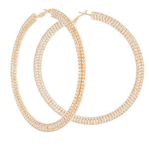 Pave Hoops Gold Stacked 