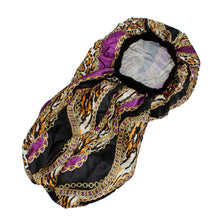 Purple Leopard Print Unisex Braids Bonnet Cap