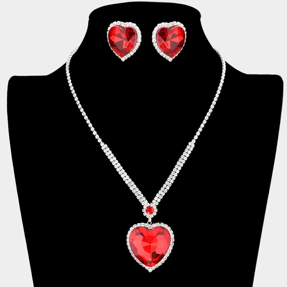 Enchanted Crimson Heart Crystal Necklace