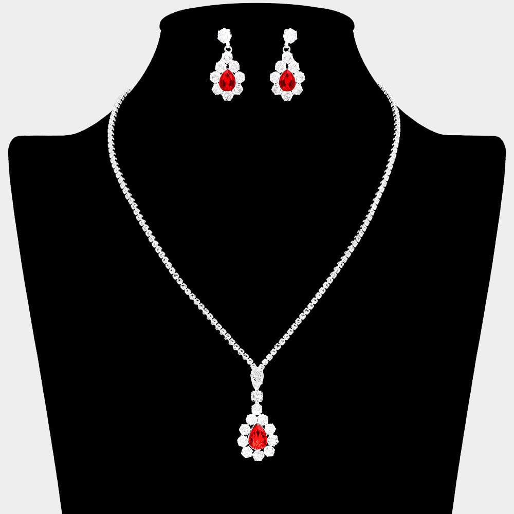 Crimson Sparkle CZ Necklace