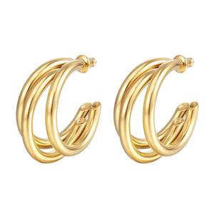 Radiant Elegance: 18K Gold-Plated Stainless-Steel Stud Earrings