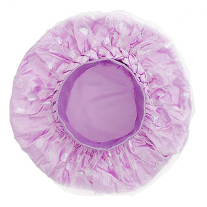 Purple Satin Wide Edge Double Layer  Bonnet Women