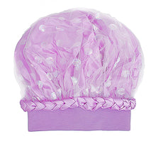 Women Bonnet Purple Satin Wide Edge Double Layer 