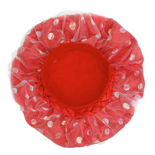 Women Bonnet Red Satin Wide Edge Double Layer 