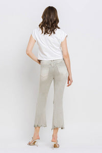 Lovervet Distressed Raw Hem Cropped Flare Jeans