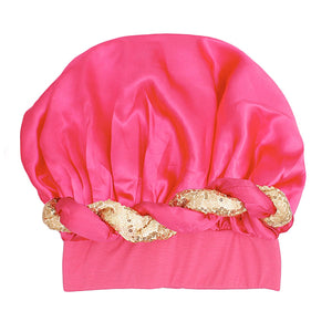 Bonnet Hot Pink Gold Satin