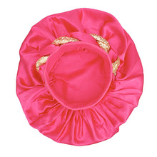 Bonnet Hot Pink Gold Satin Wide Edge Twist