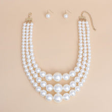 Pearl Necklace Cream Bubble Gum 3 Layer for Women