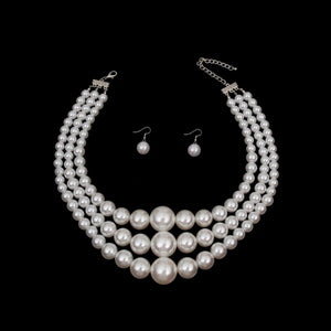 Pearl Necklace White Bubble Gum 3 Layer for Women