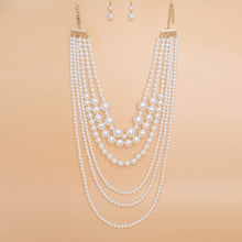 Pearl Necklace Cream 6 Strand Layer Set for Women