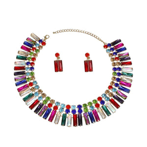 Collar Multicolor Hollywood Glamor Crystal Set