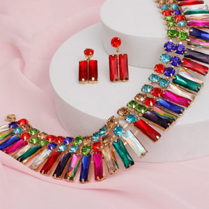 Collar Multicolor Hollywood Glamor Crystal Set