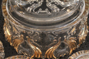 1904 Jefferson Glass 5 Piece Berry Bowl Set - No. 251 OMN, Idyll Pattern, EAPG