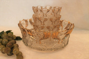 1904 Jefferson Glass 5 Piece Berry Bowl Set - No. 251 OMN, Idyll Pattern, EAPG