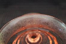 Pink Depression Glass Mayo Set - Optic Pattern with Rose Etch Rim - Bowl with Matching Pink Ladle