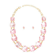 Necklace Light Pink Crystal Link Set for Women