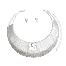 Choker Silver Wide Rigid Armor Set for Women