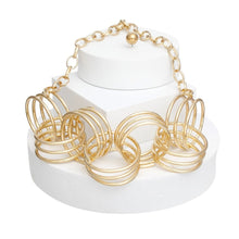 Collar Gold Chunky Coiled Wire Rings Necklace