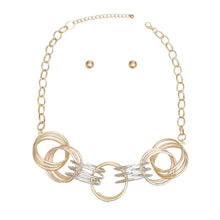 Collar Mixed Metal Chunky Coiled Wire Rings Set