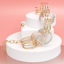 Collar Mixed Metal Chunky Coiled Wire Rings Set