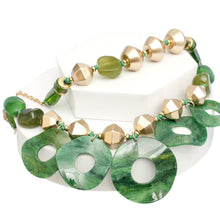 Statement Green and Gold Cosmic layered Necklace