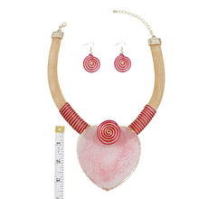 Collar Pink Large Resin Agate Slice Pendant Set