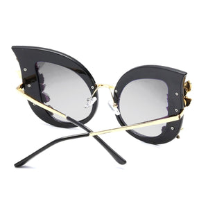 Sunglasses Black Vintage Crystal Cat Eye Eyewear