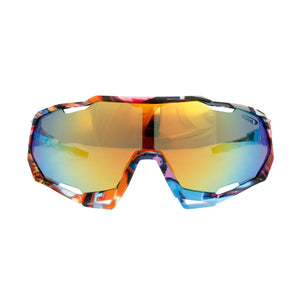 Sunglasses Red Graphic Print Mirror Sport Eyewear