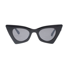 Sunglasses Black Retro Cat Eye Gold Bar Eyewear