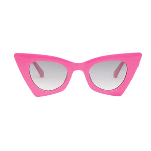 Sunglasses Fuchsia Retro Cat Eye Gold Bar Eyewear