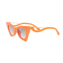 Sunglasses Orange Retro Cat Eye Gold Bar Eyewear