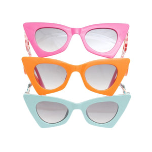 Sunglasses Orange Retro Cat Eye Gold Bar Eyewear