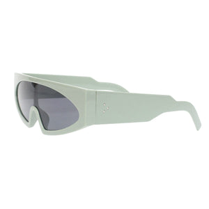 Sunglasses Green Thin Visor Modern Eyewear Women